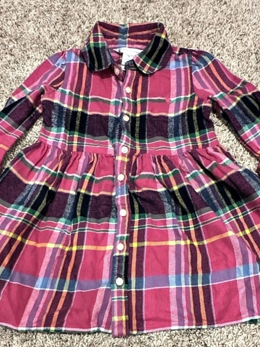 Ralph Lauren Plaid Flannel Shirt Dress Baby 9M